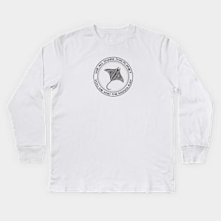 Manta Ray - We All Share This Planet (on light colors) Kids Long Sleeve T-Shirt